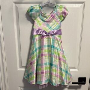 Jona Michelle Colorful Plaid Dress with Bow 5